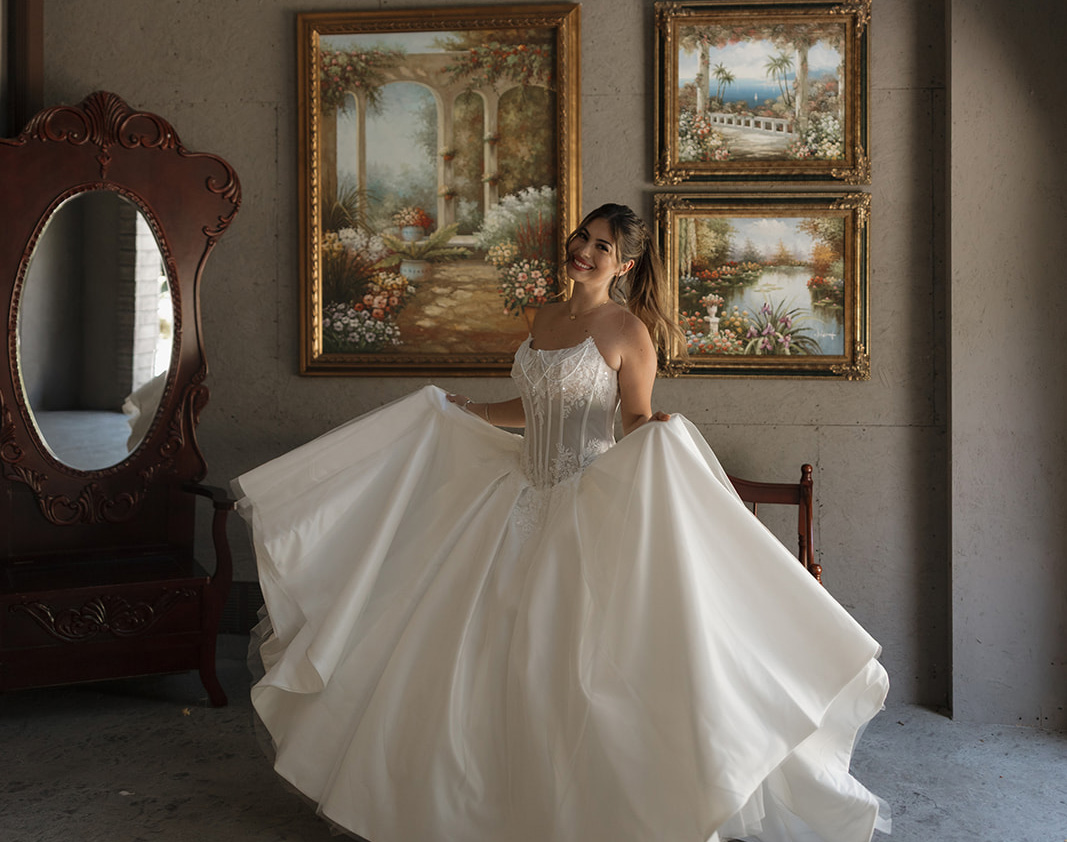 Bride wearing a KOTAPSKA wedding dress